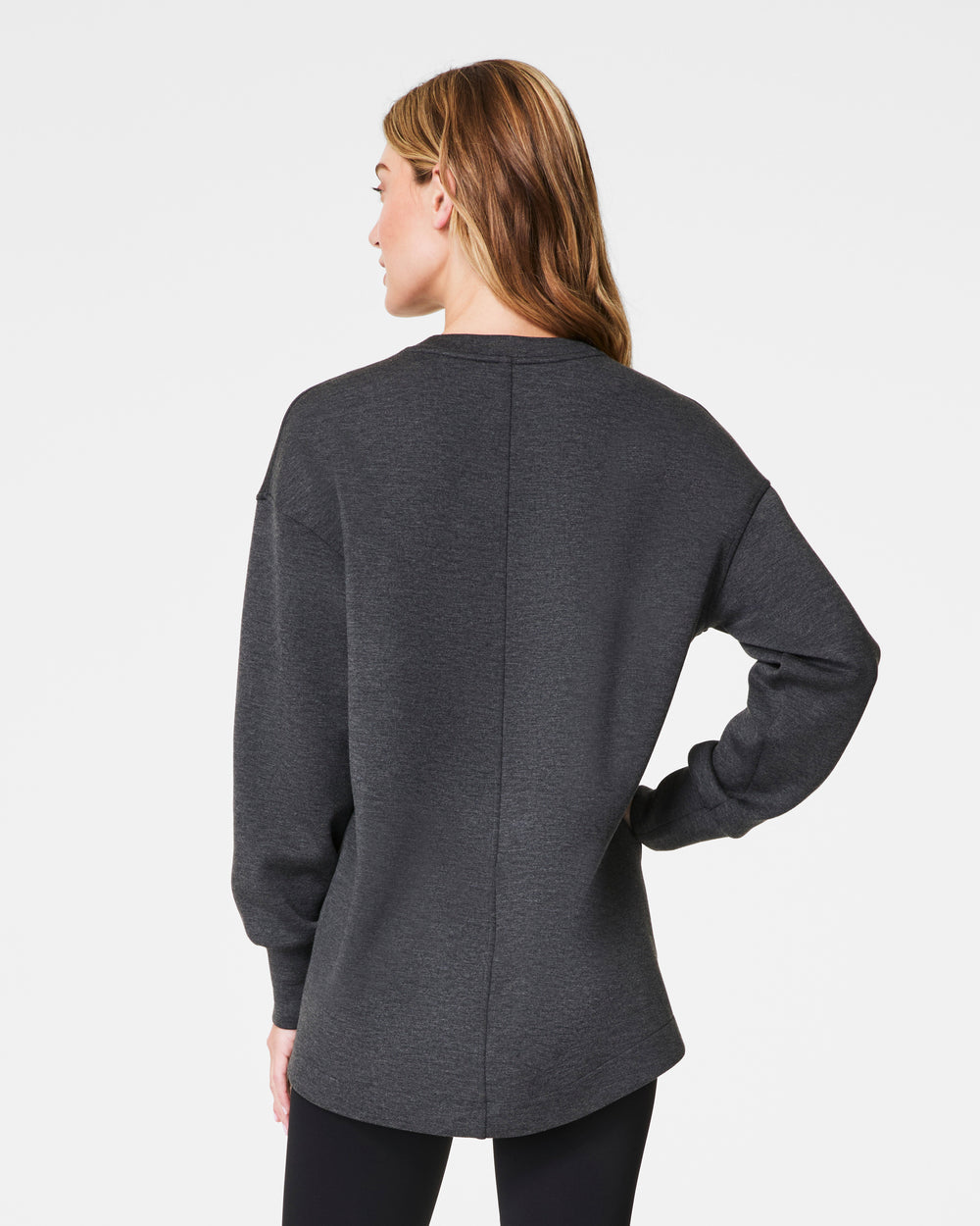Spanx SPANX® AirEssentials Brushed V-Neck Tunic-Dark Grey Heather