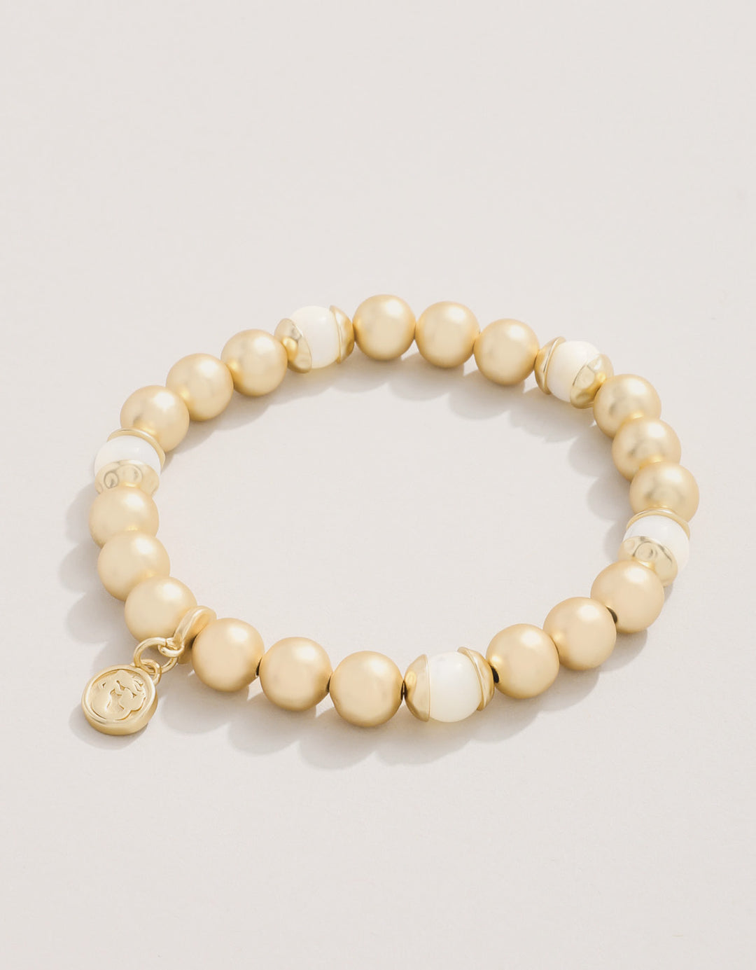 Spartina 449 Golden Stretch Bracelet 8mm-MOP