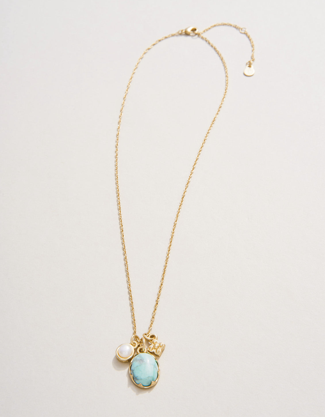 Spartina 449 Coralie Charm Necklace 17" -Light Turquoise