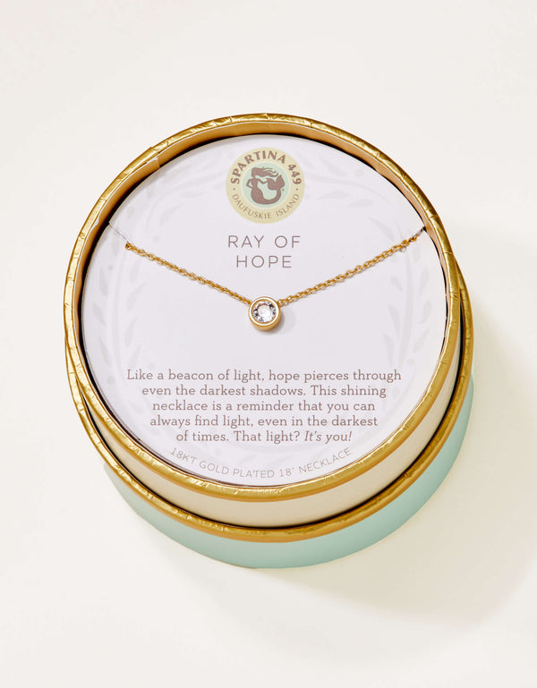 Spartina 449 Sea La Vie 18” Necklace -Ray of Hope/Gem - Gold