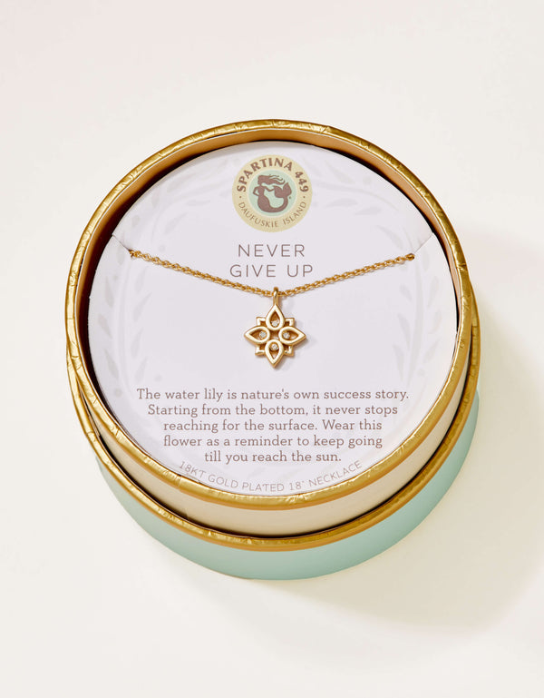 Spartina 449 Sea La Vie 18” Necklace-Never Give Up/Lotus-Gold