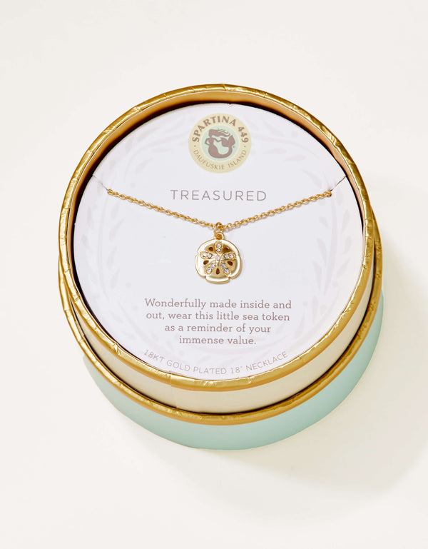 Spartina 449 Sea La Vie 18” Necklace-Treasured/Sand Dollar - Gold