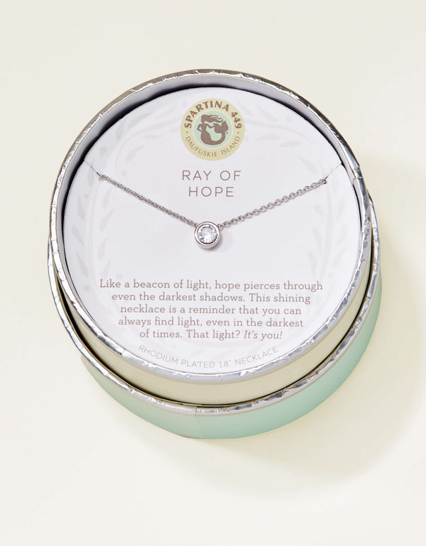 Spartina 449 Sea La Vie 18” Necklace -Ray of Hope/Gem - Silver