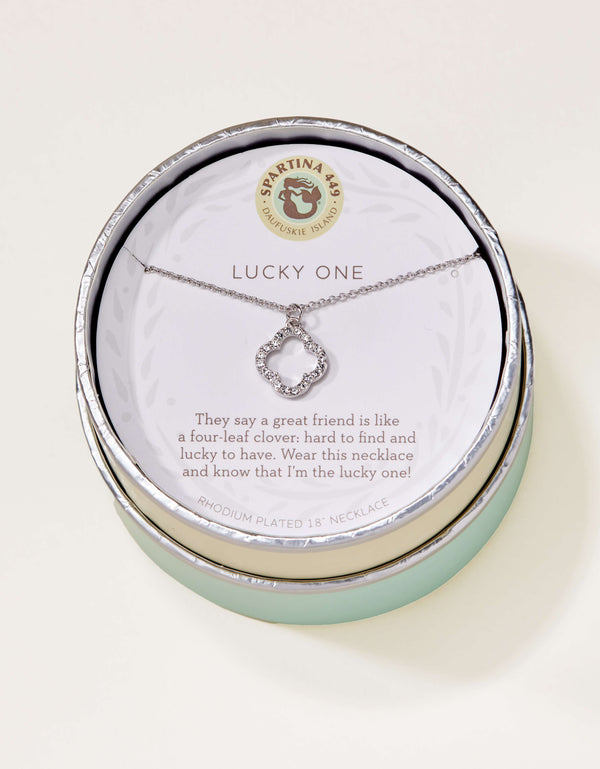 Spartina 449 Sea La Vie 18” Necklace-Lucky One/Quatrefoil - Silver