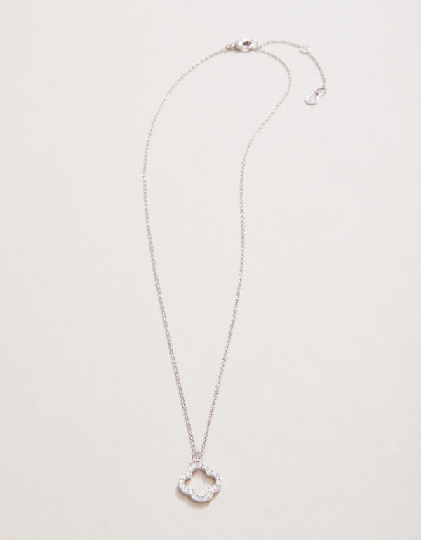 Spartina 449 Sea La Vie 18” Necklace-Lucky One/Quatrefoil - Silver
