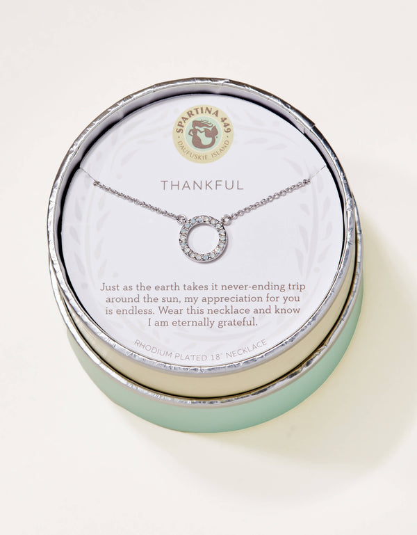 Spartina 449 Sea La Vie 18” Necklace -Thankful/Ring-Silver