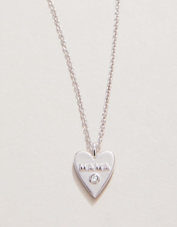 Spartina 449 Sea La Vie 18" Necklace - Mama/Heart-Silver