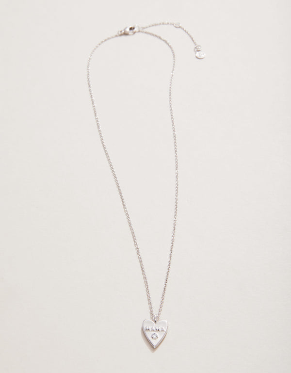 Spartina 449 Sea La Vie 18" Necklace - Mama/Heart-Silver