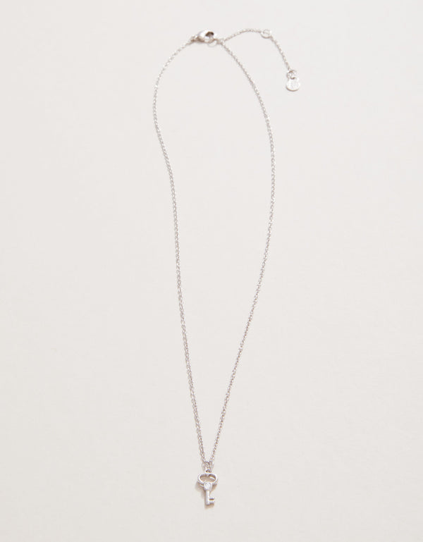 Spartina 449 Sea La Vie 18" Necklace - Best Friends/Heart Key (2 piece set) - Silver