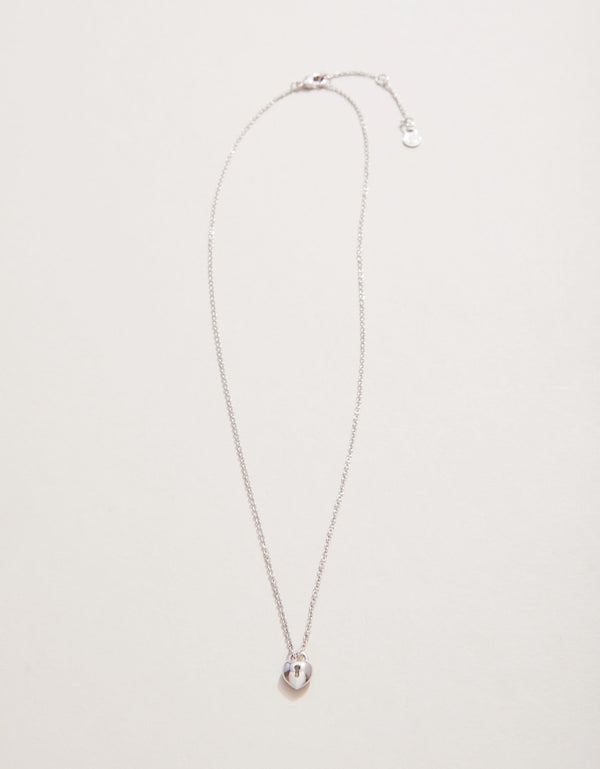 Spartina 449 Sea La Vie 18" Necklace - Best Friends/Heart Key (2 piece set) - Silver