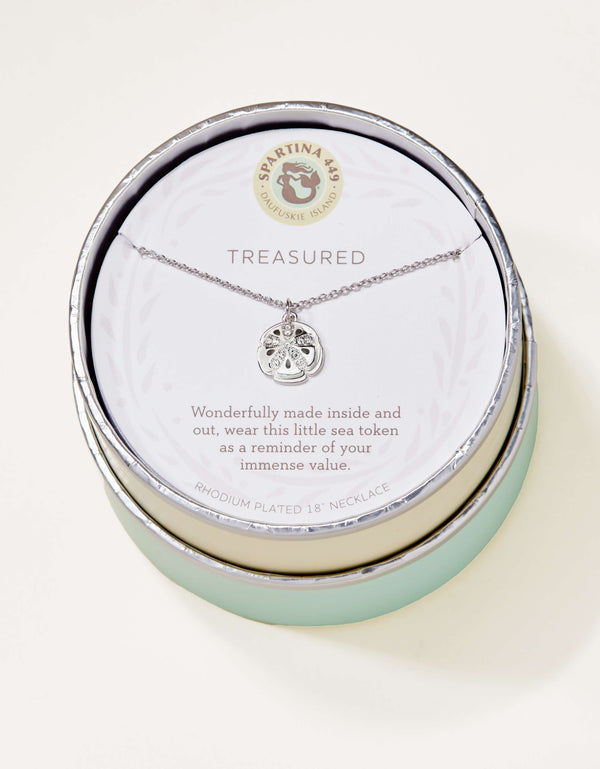 Spartina 449 Sea La Vie 18” Necklace-Treasured/Sand Dollar - Silver