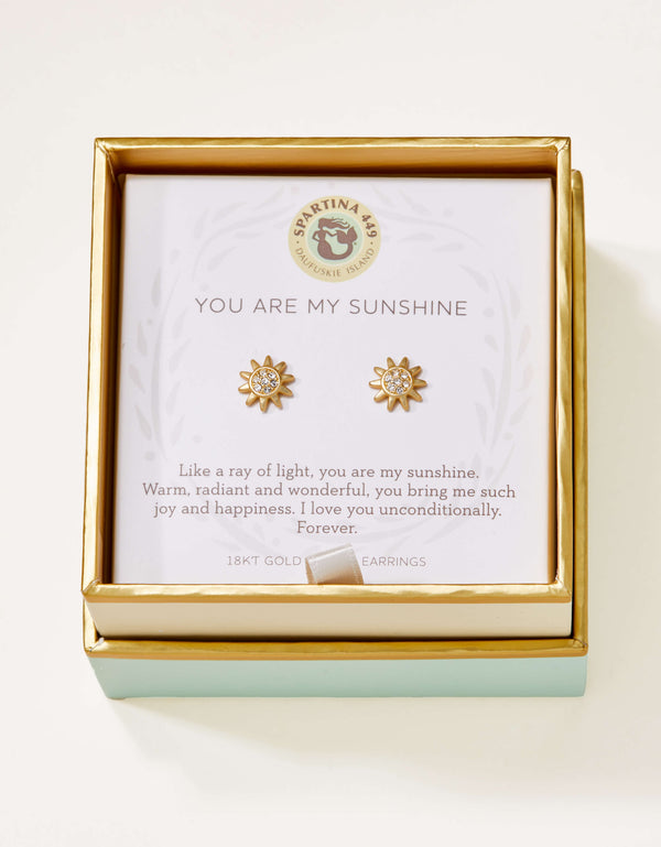 Spartina 449 Sea La Vie Stud Earrings - Sun/Sunshine-Gold