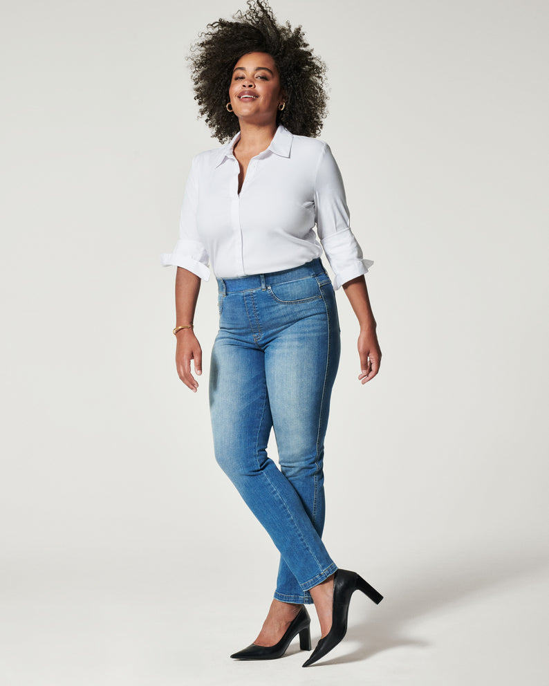 Buy SPANX® White Clean Denim Ankle Length Skinny Jeans from Next Luxembourg