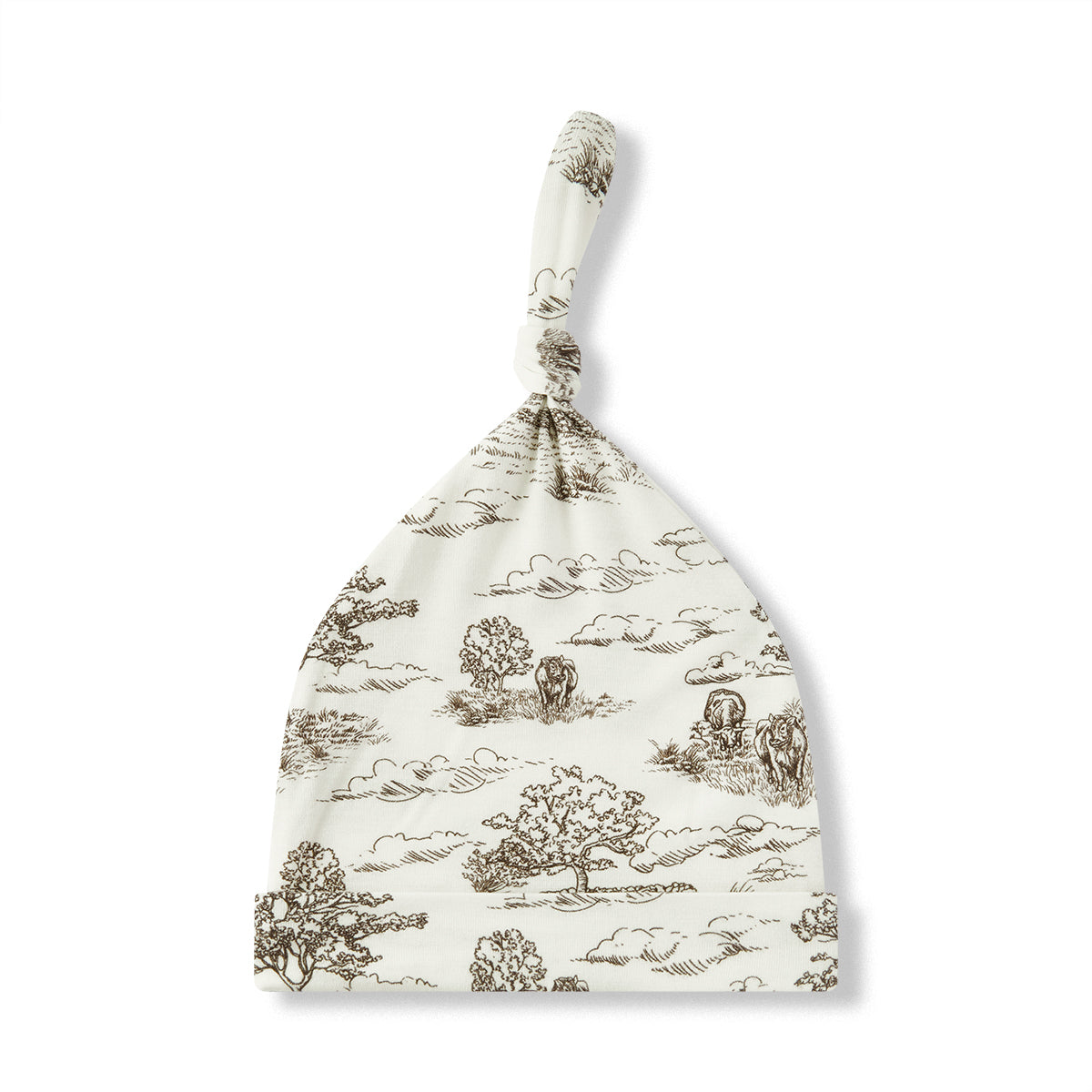 Milkbarn Kids "Country Toile" Luxe Stretch Knotted Hat