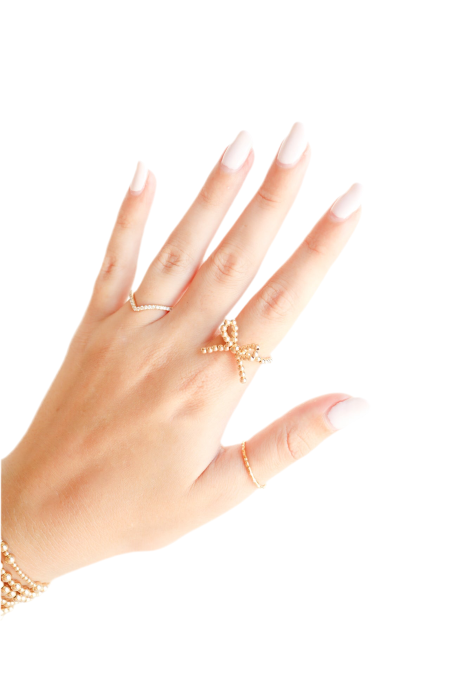 Beaded Blondes "Gold Bow" Ring