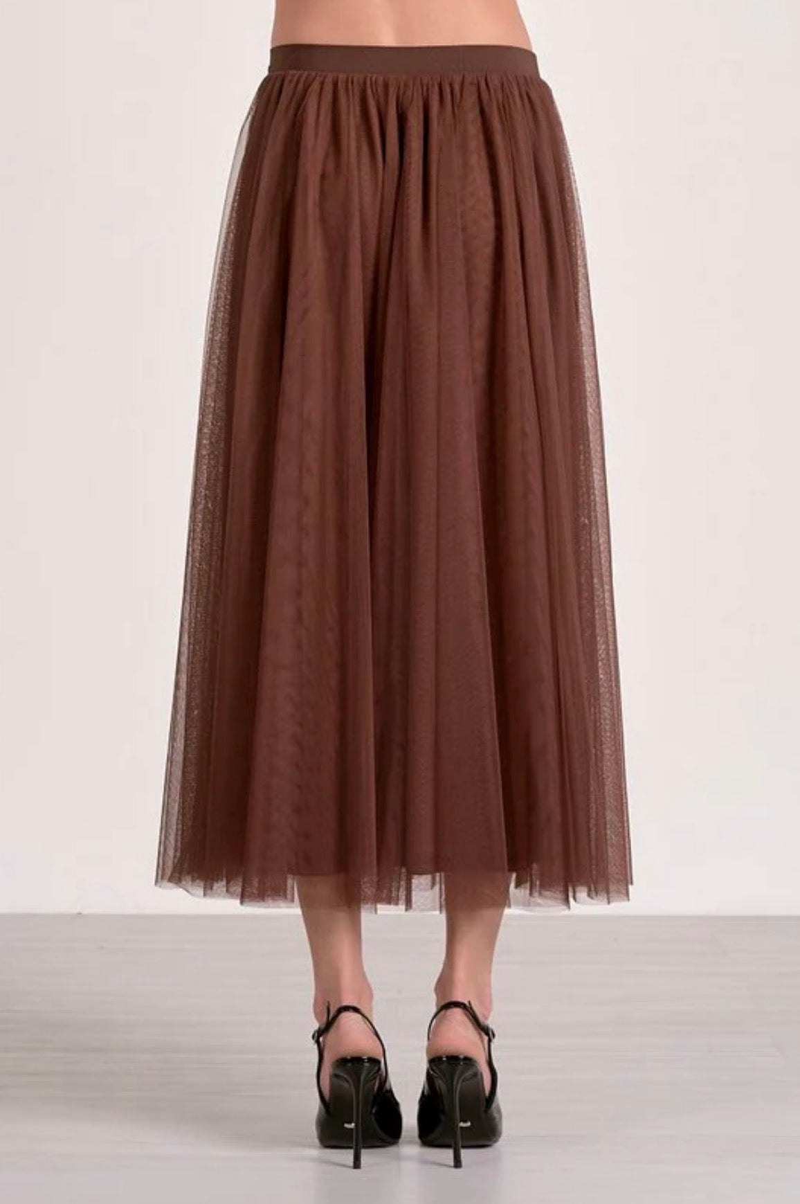 Elan Tulle Skirt-Chocolate