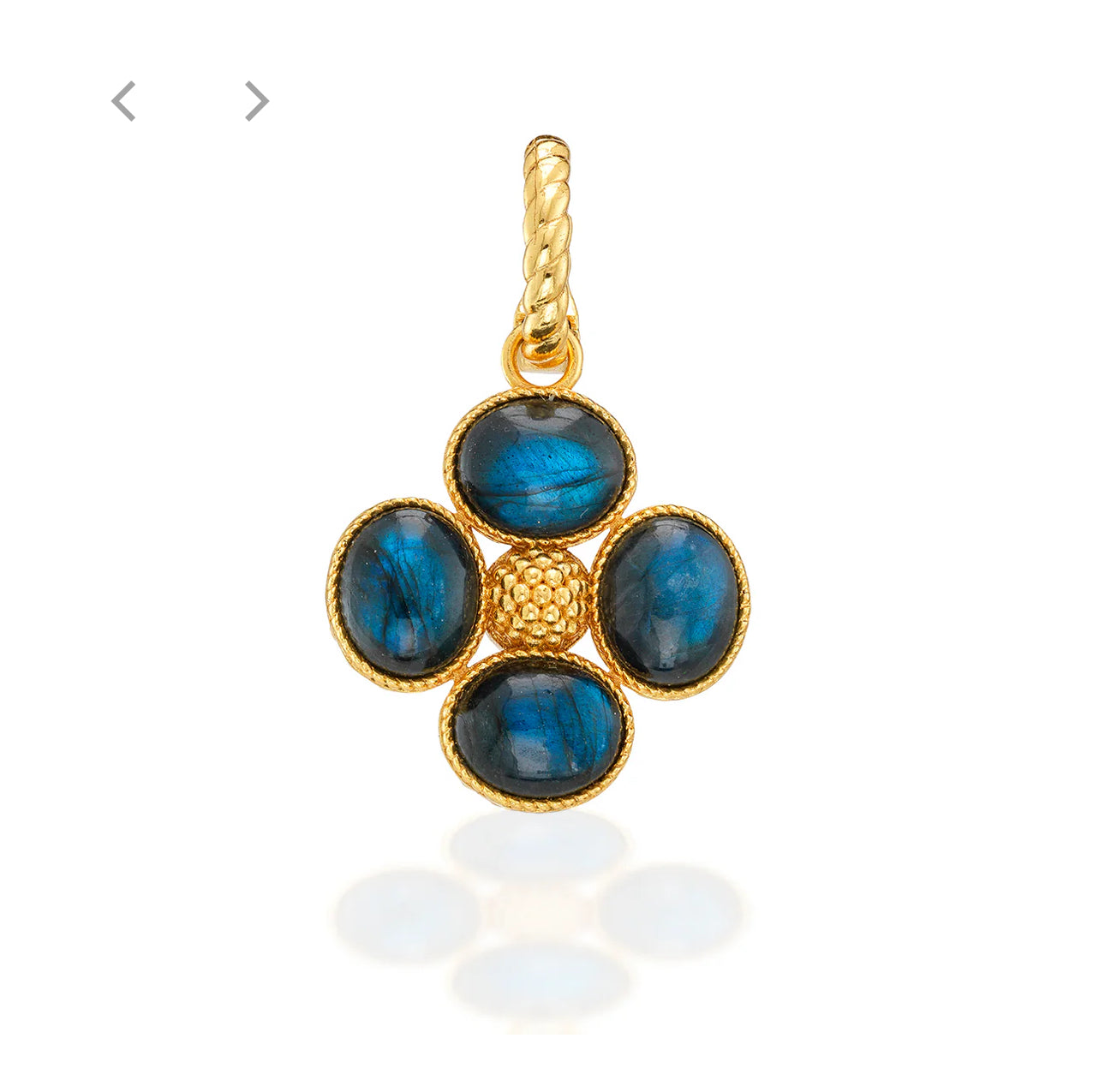 Capucine de Wulf “Berry Clover” Double-sided Pendant - Blue Labradorite