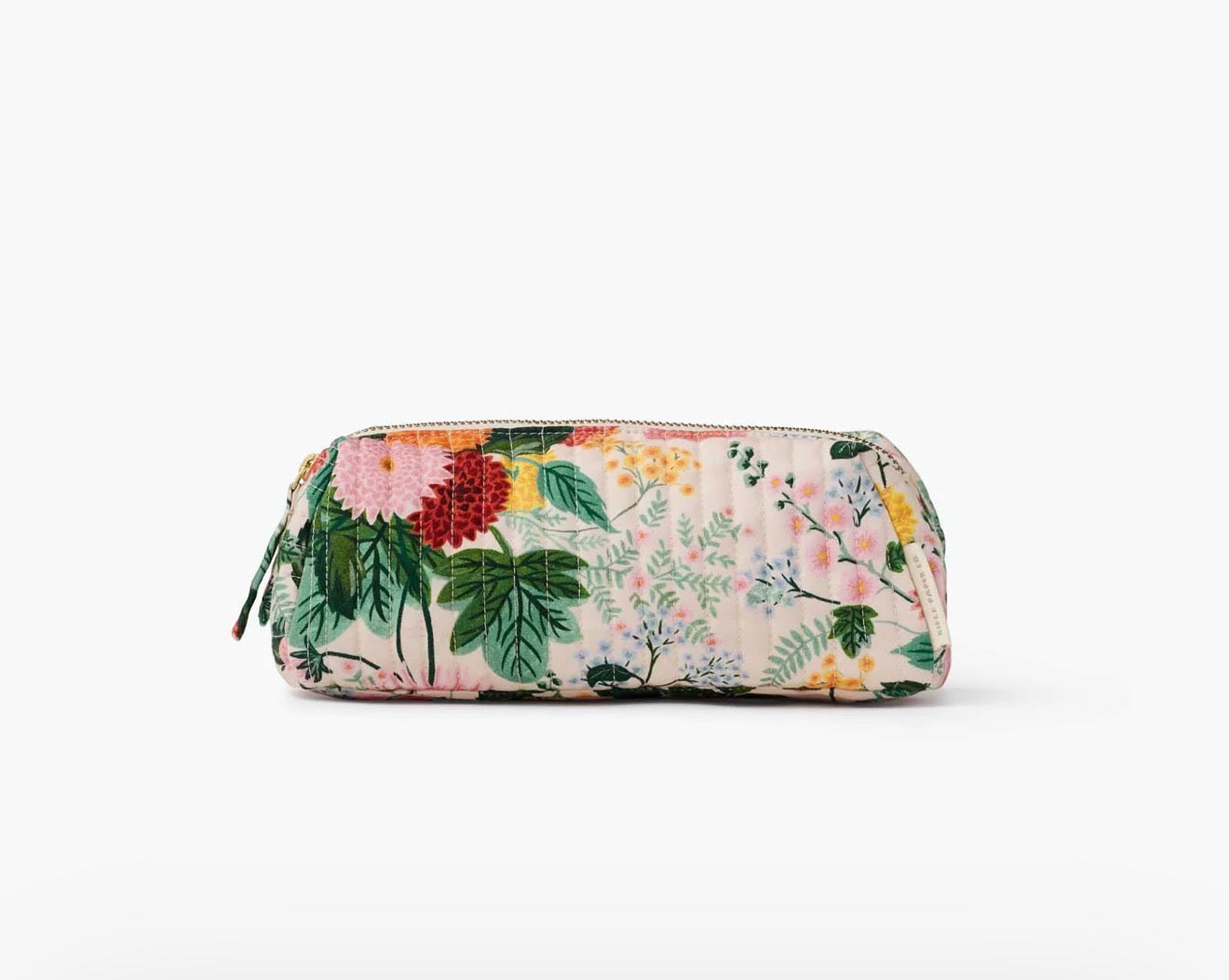 Rifle Paper Co. "Dahlia" Quilted Cosmetic Pouch-Small