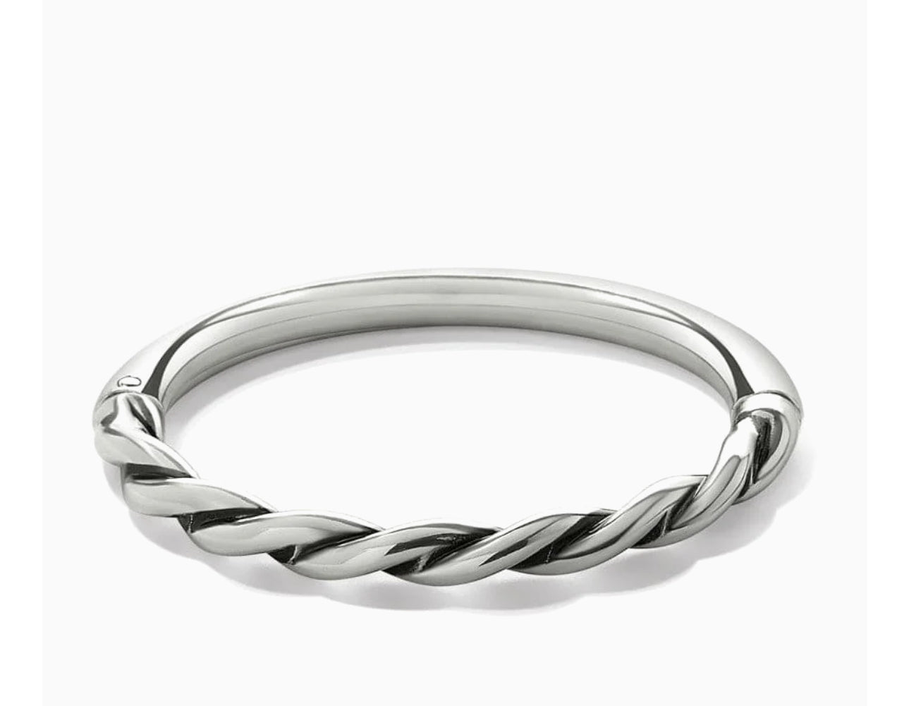 Brighton Interlock Twist Hinged Bangle-Silver