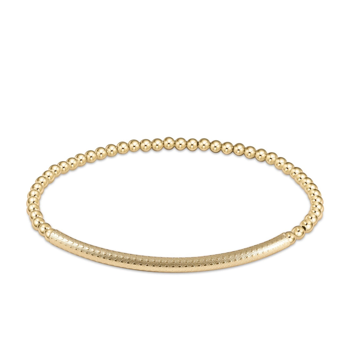 Enewton "Bliss Bar" Textured Gold 3mm Bracelet-Gold