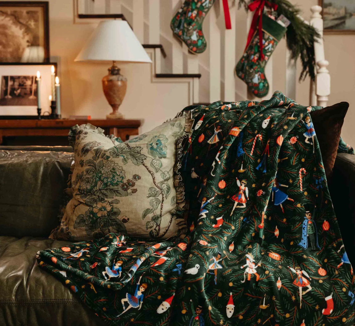 Rifle Paper Co. "Nutcracker" Fleece Blanket