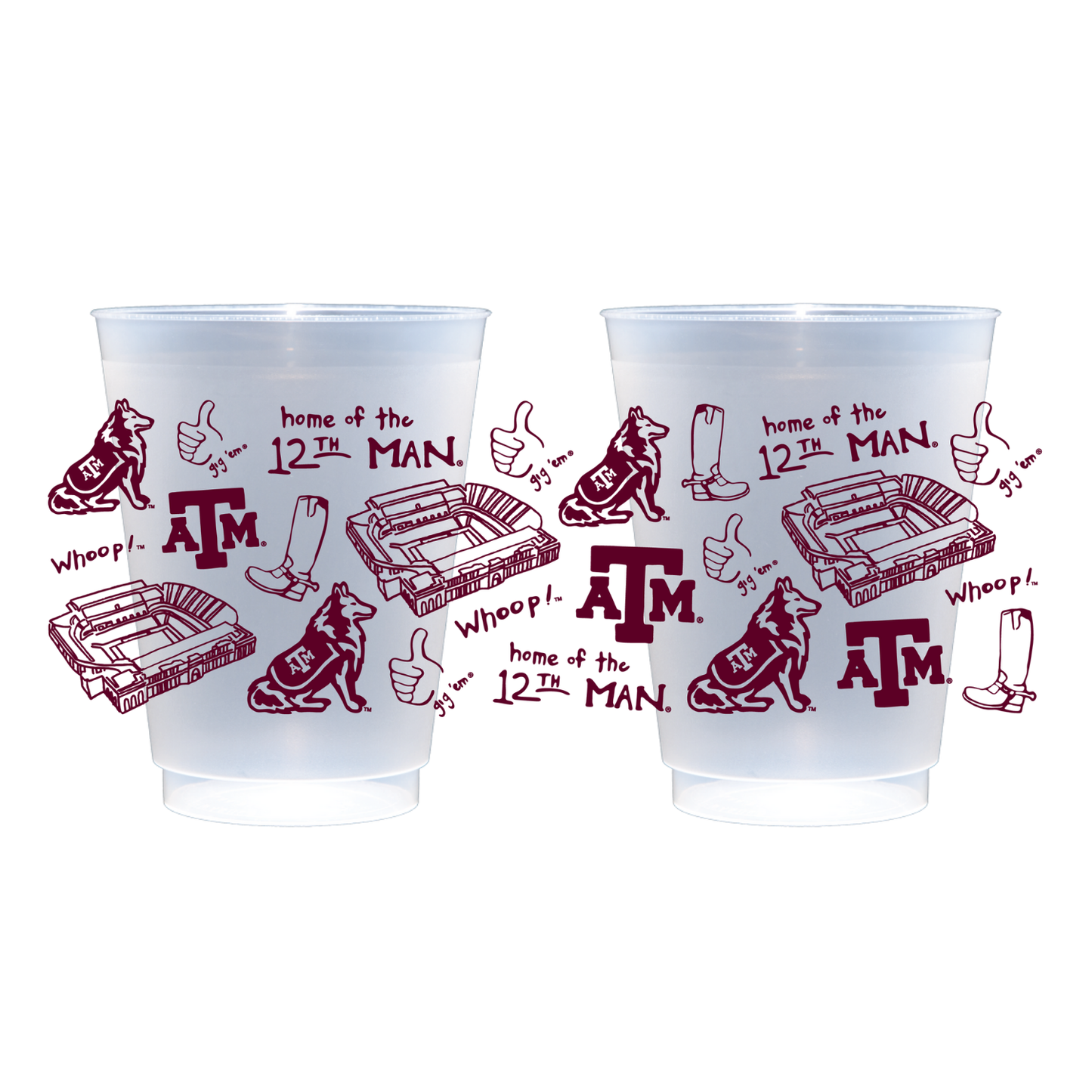 Victory Lap Shatterproof Cups- Set of 8- Texas A&M