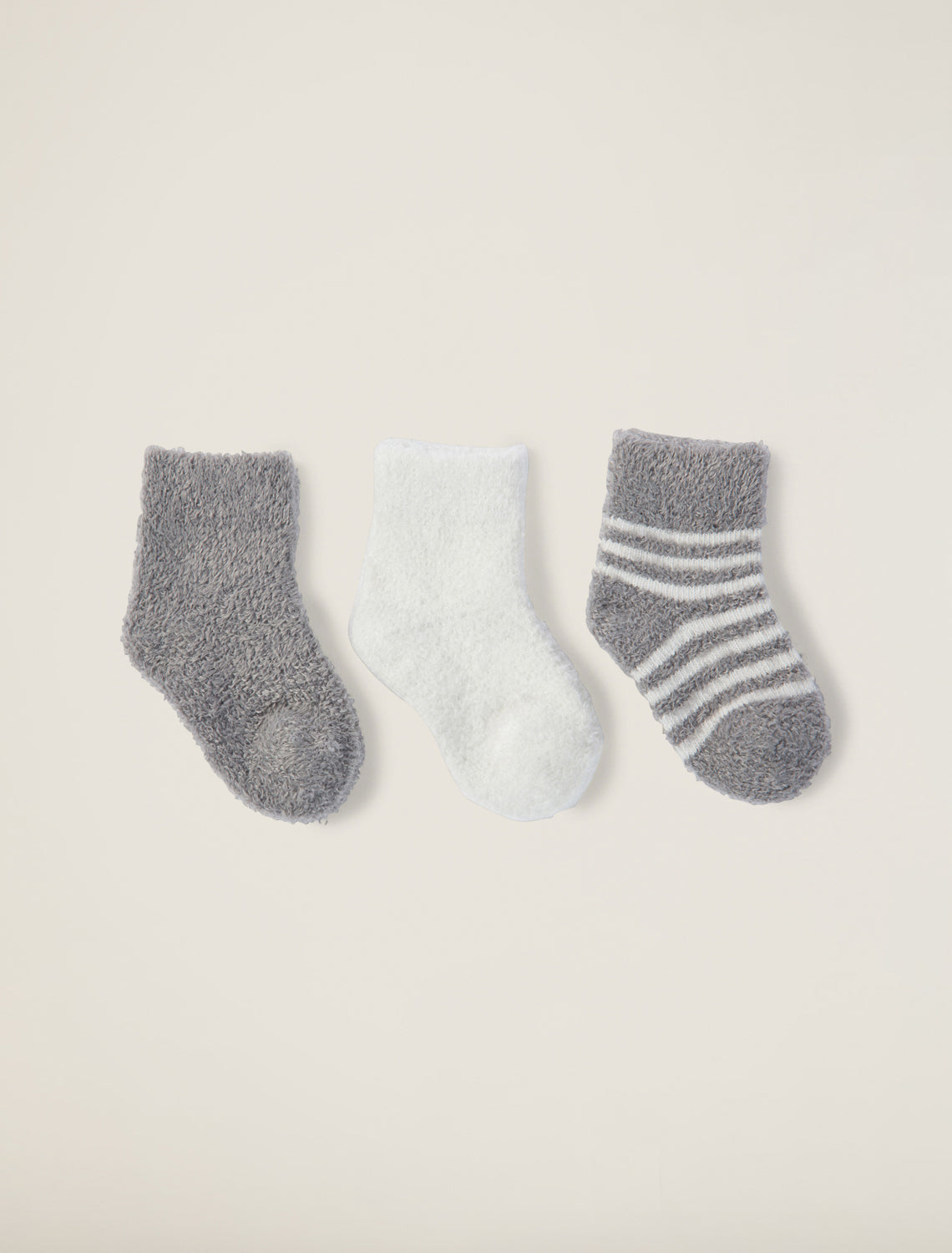 Barefoot Dreams CozyChic Lite® Infant Sock Set-Pewter/Pearl