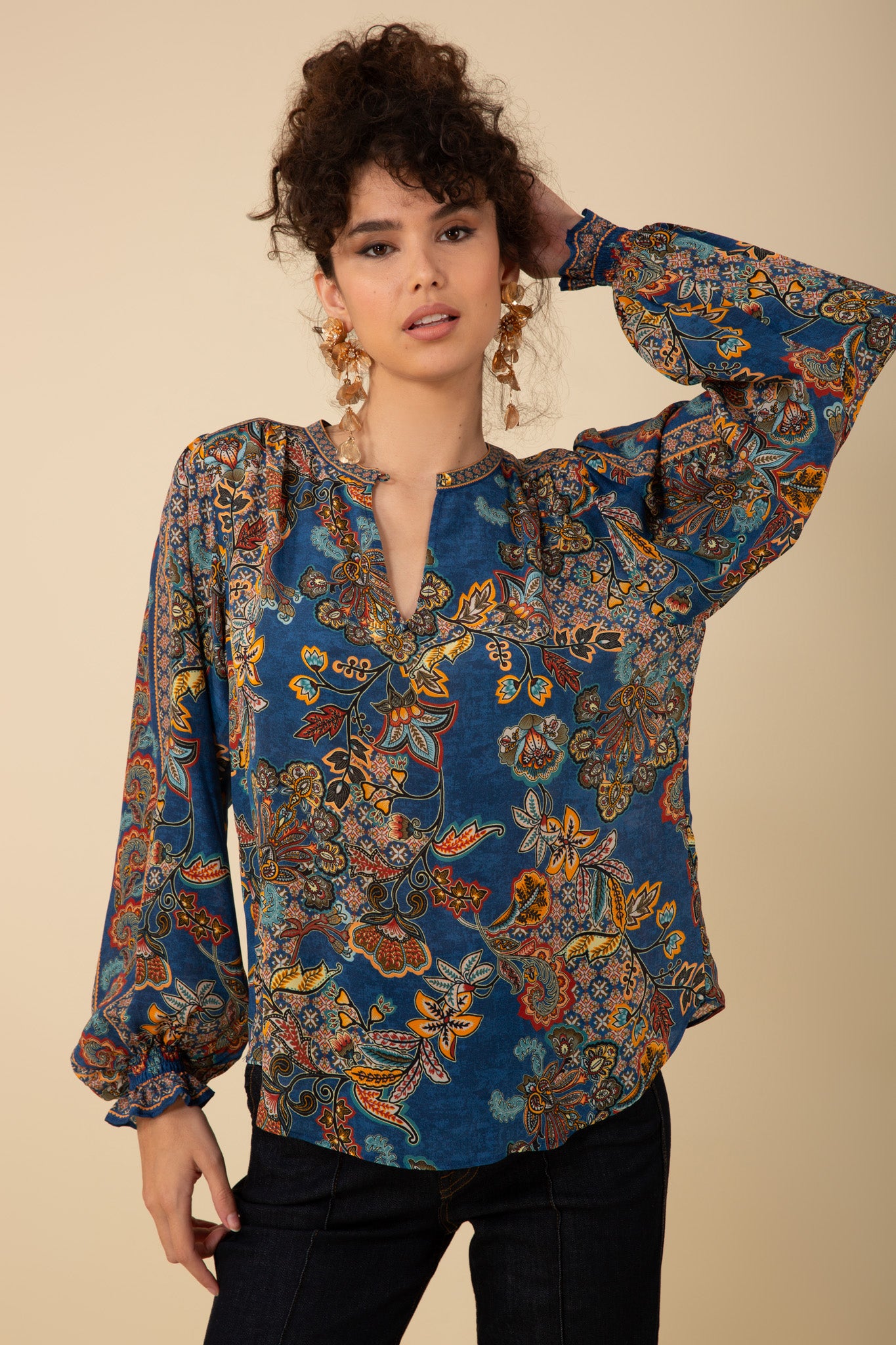 Hale Bob "Maisie" L/S Top-Navy