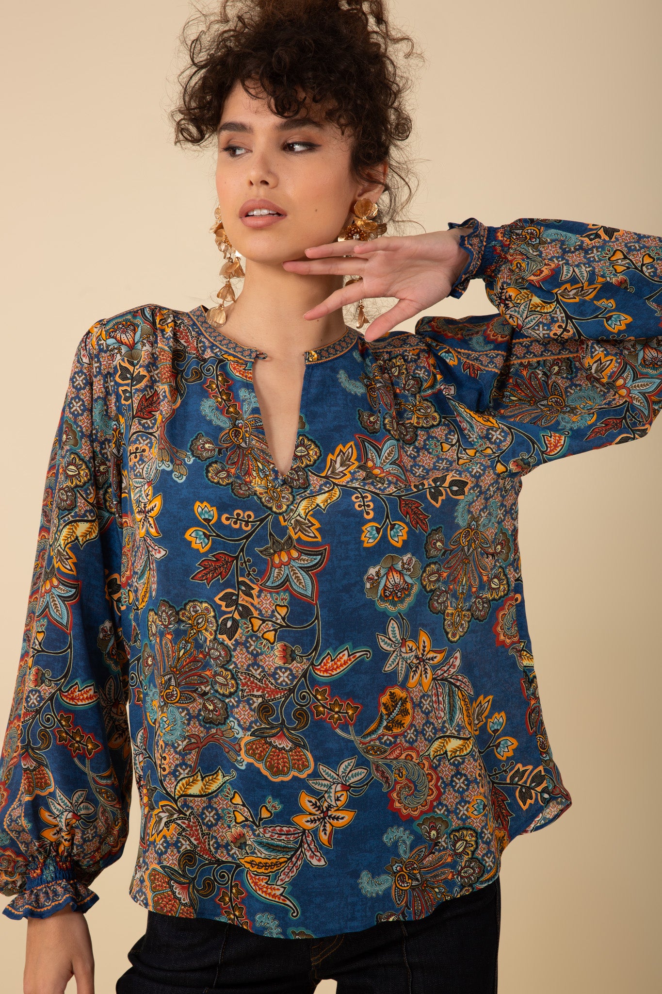Hale Bob "Maisie" L/S Top-Navy