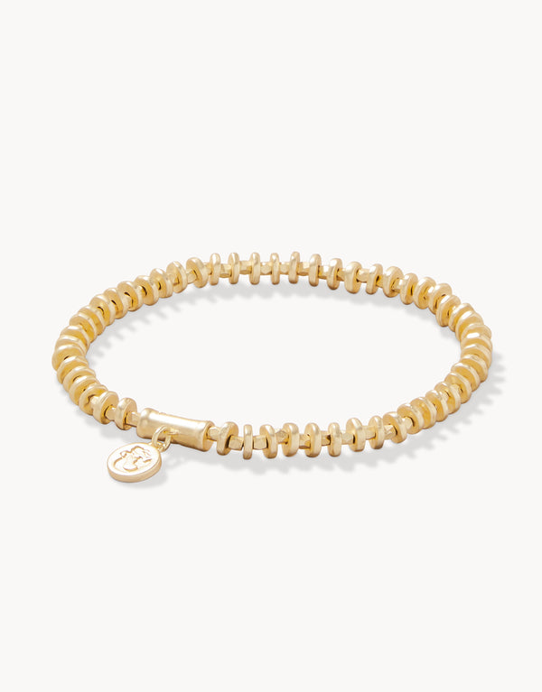 Spartina 449 Stretch Bracelet 5mm-Gold Disk