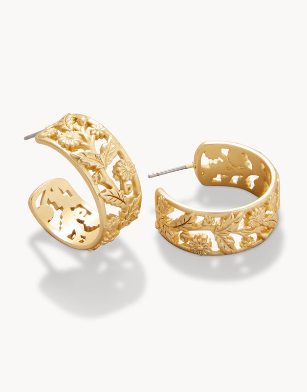 Spartina 449 Vine Hoop Earrings Gold