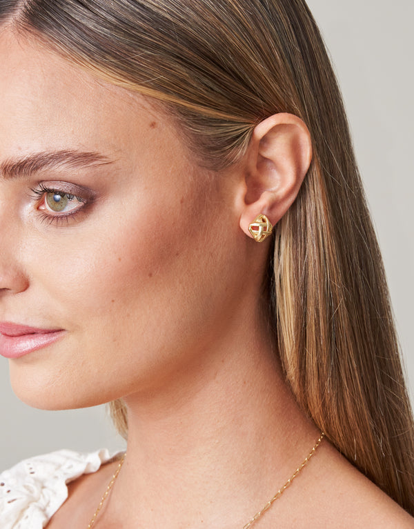 Spartina 449 Cane Stud Earrings-Gold