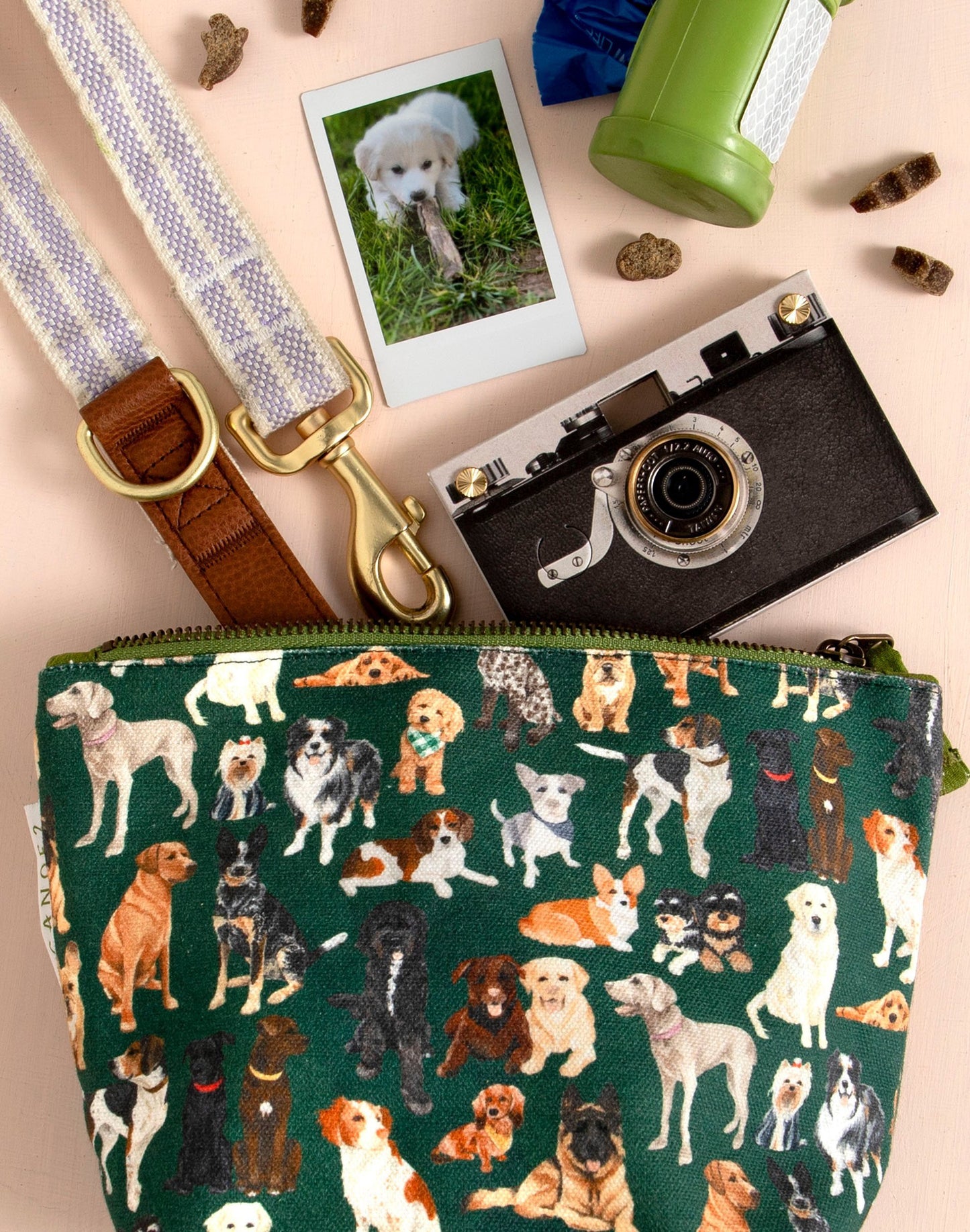 1 Canoe 2 "Furry Friends" Dogs Canvas Pouch