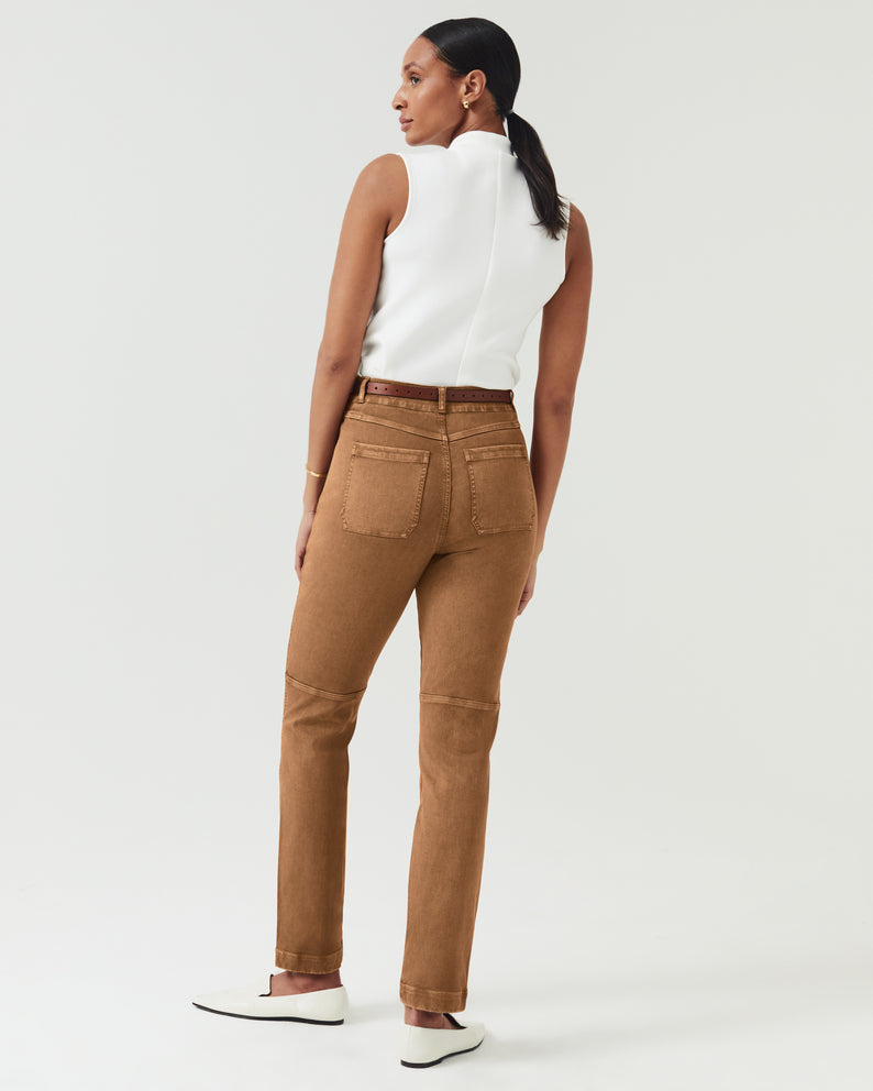 Spanx Stretch Twill Straight Leg Pant-Acorn