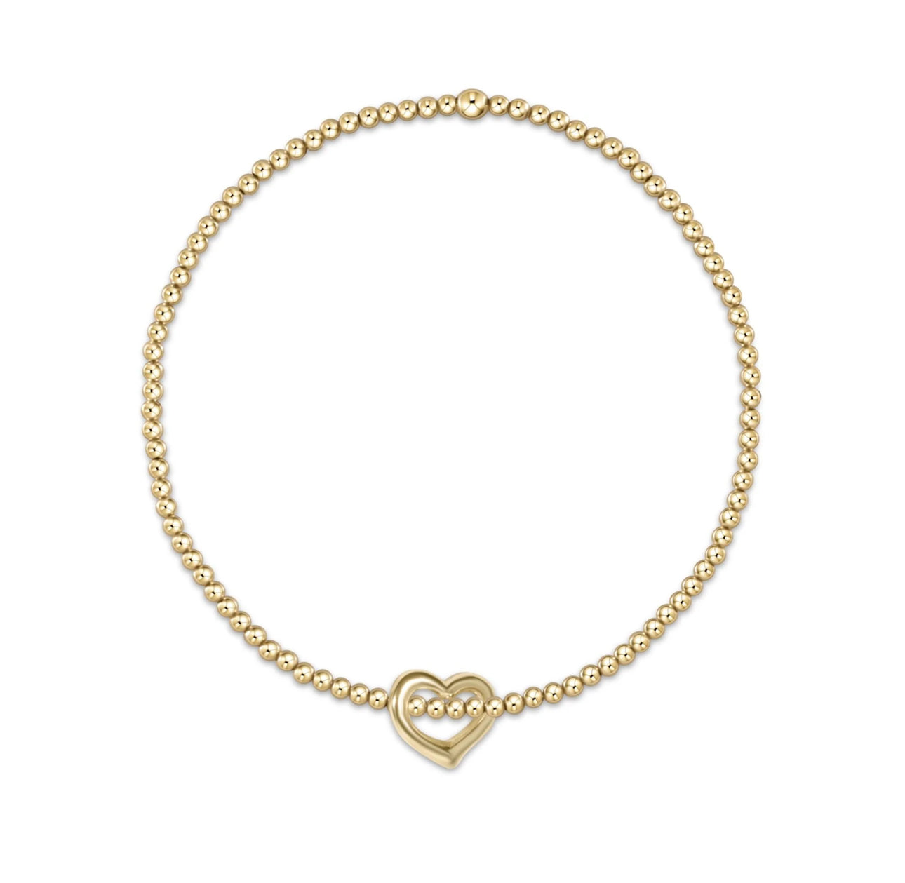 Enewton EGIRL "Classic” Gold 2mm Bead Bracelet - Love Small Gold Charm