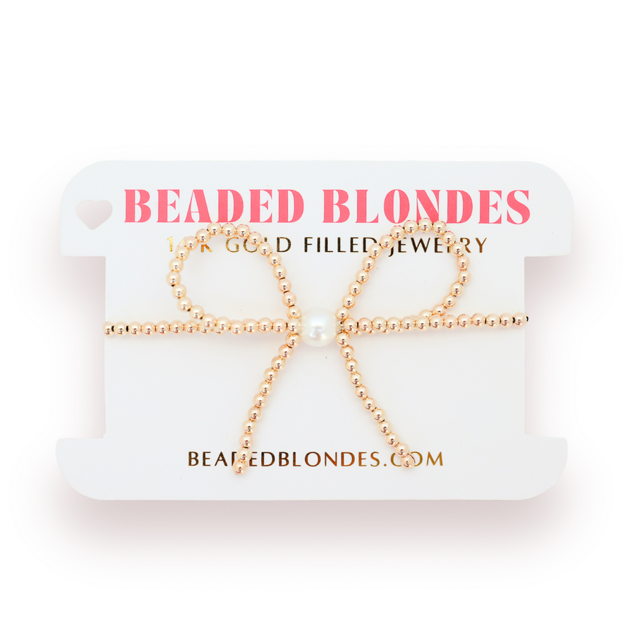 Beaded Blondes "Gold Bow" Bracelet-Standard 6.75"