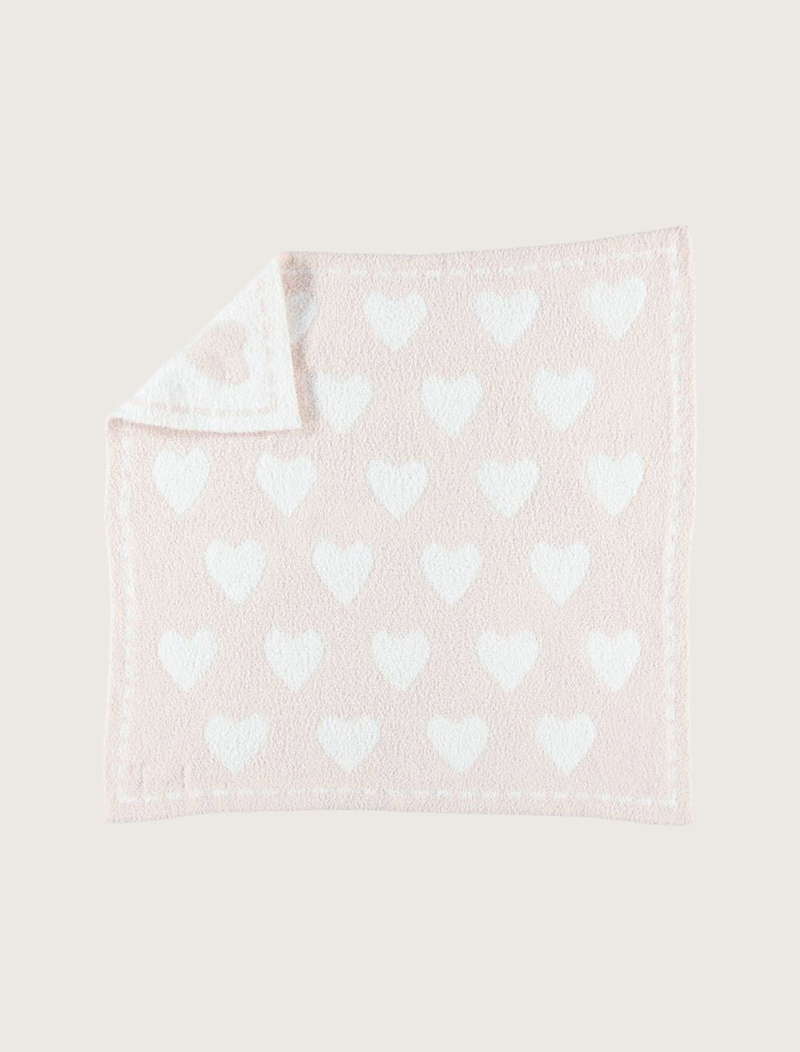 Barefoot Dreams CozyChic® Dream Receiving Blanket-Pink White Hearts