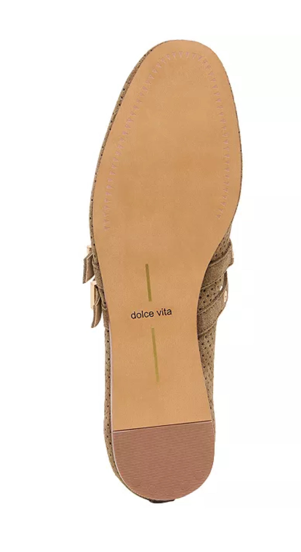 Dolce Vita "Baylee" Grommet Ballet Flats-Olive Perforated Suede