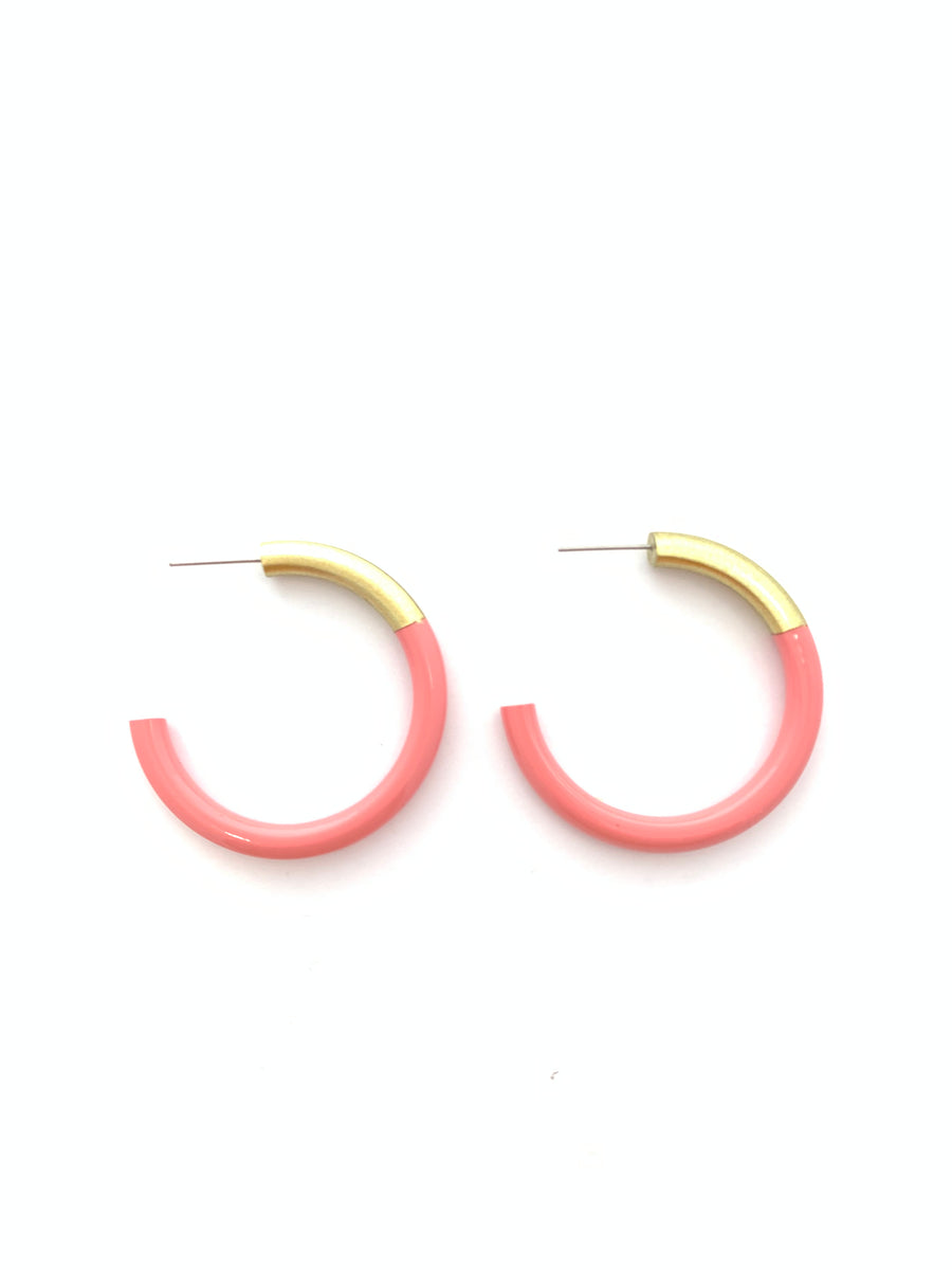 Accessory Jane "Liz" Medium Hoops-Coral