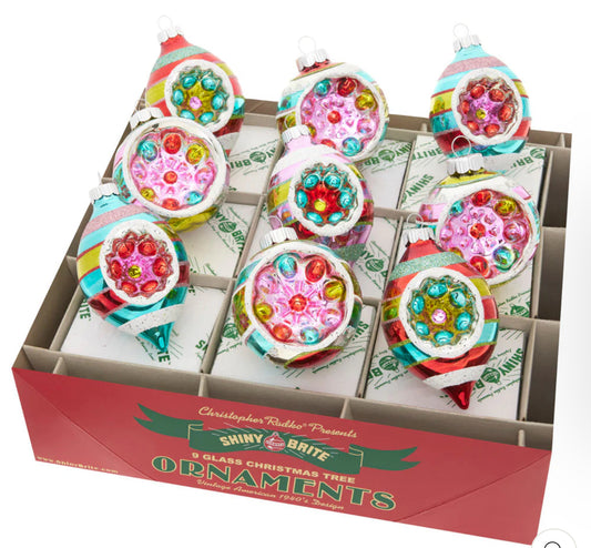 Shiny Bright "Festive Fete" 2.5" Ornaments (Set of 9)