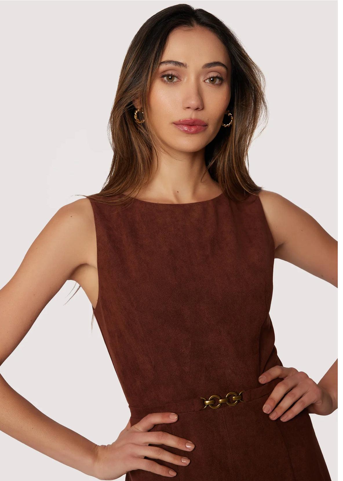 Lost + Wander “Fall Enchantment” Midi Dress-Brown