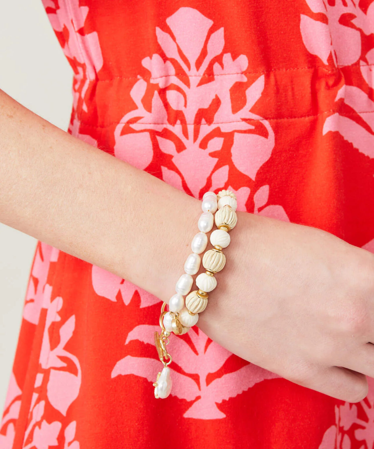 Spartina 449 Starfish Groupie Toggle Bracelet- Pearl/Gold