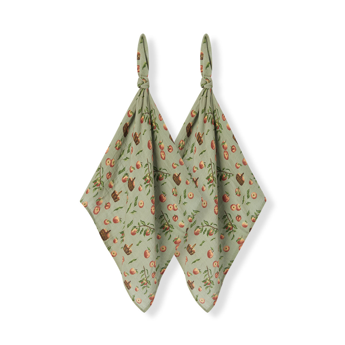 Milkbarn Kids “Apple Orchard” Organic Cotton Two-Piece Burp Cloth Set