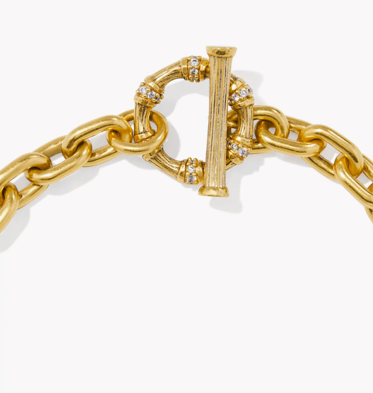 Kendra Scott Maura Chain Necklace-Vintage Gold White Crystal