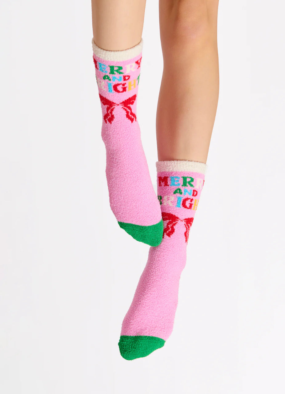 Shiraleah "Merry & Bright" Socks-Pink