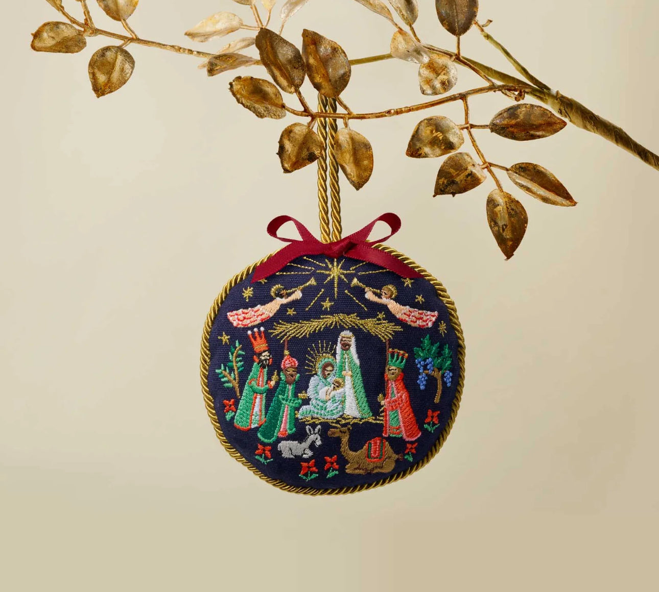 Rifle Paper Co. "Nativity" Embroidered Ornament