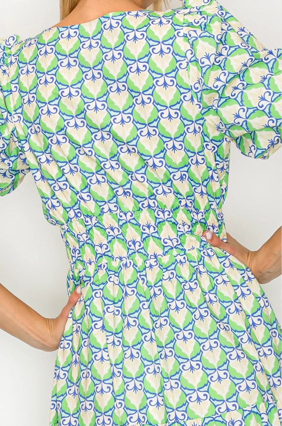 Meet Me in Santorini "Hellenic Petals" Maxi Dress-Green