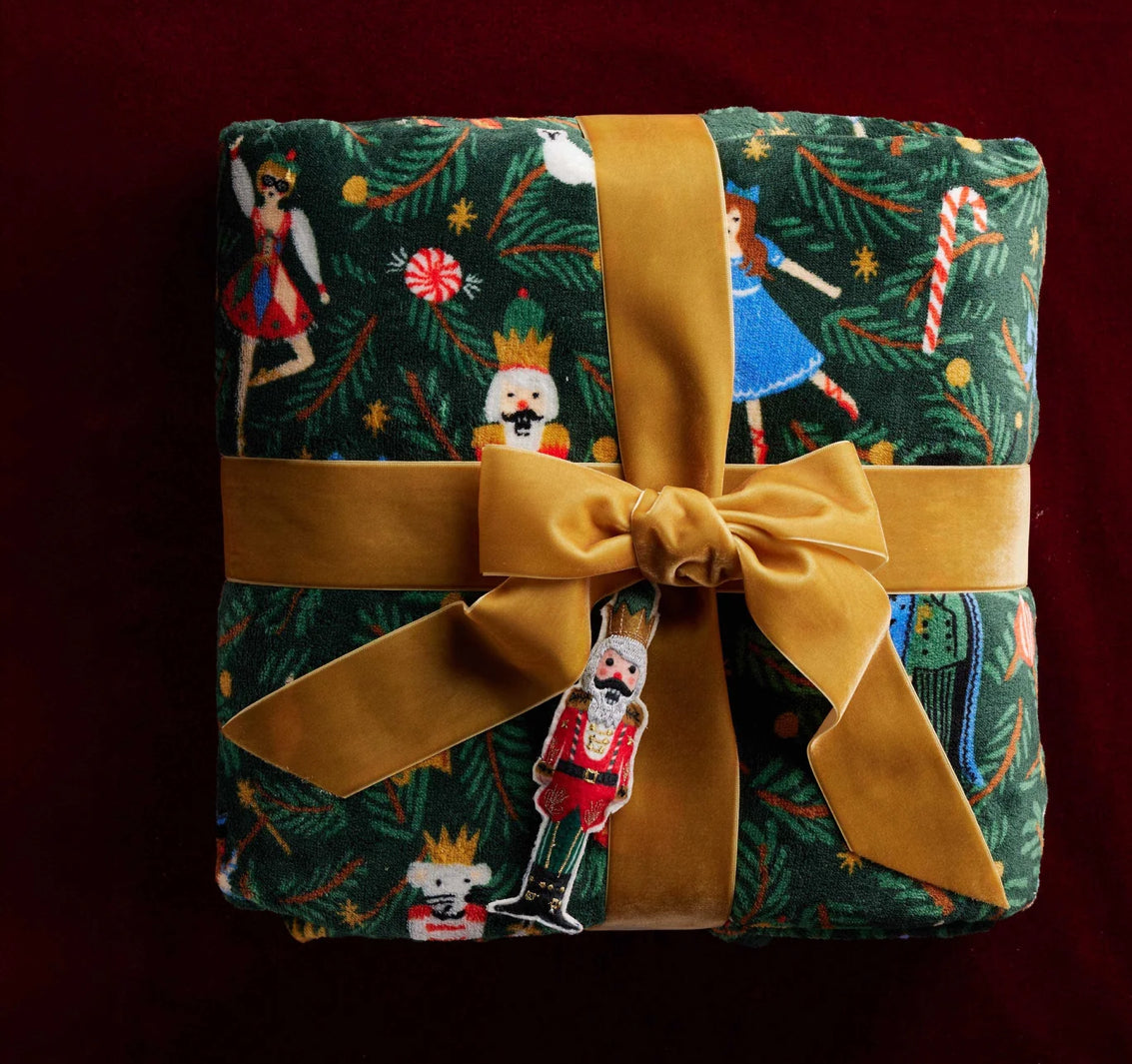 Rifle Paper Co. "Nutcracker" Fleece Blanket