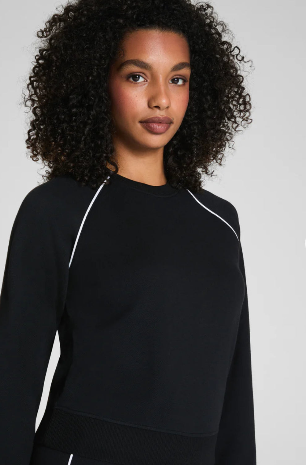 Spanx AirPique Crewneck Top - Very Black
