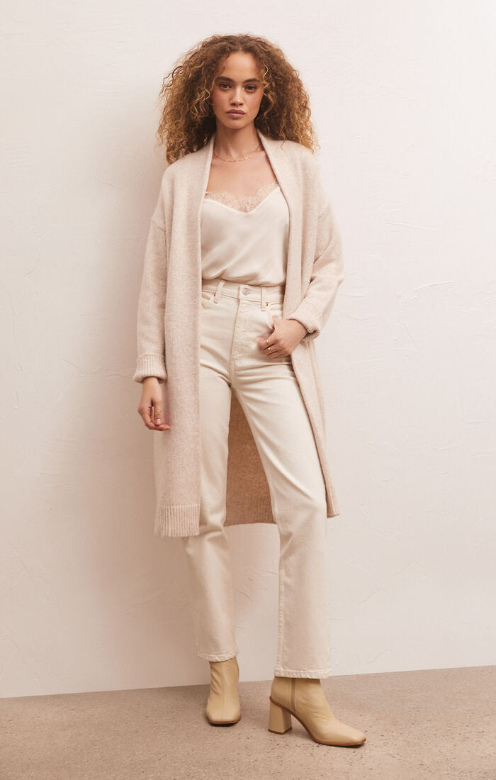 Z Supply Phoebe Duster Sweater-Light Oatmeal Heather